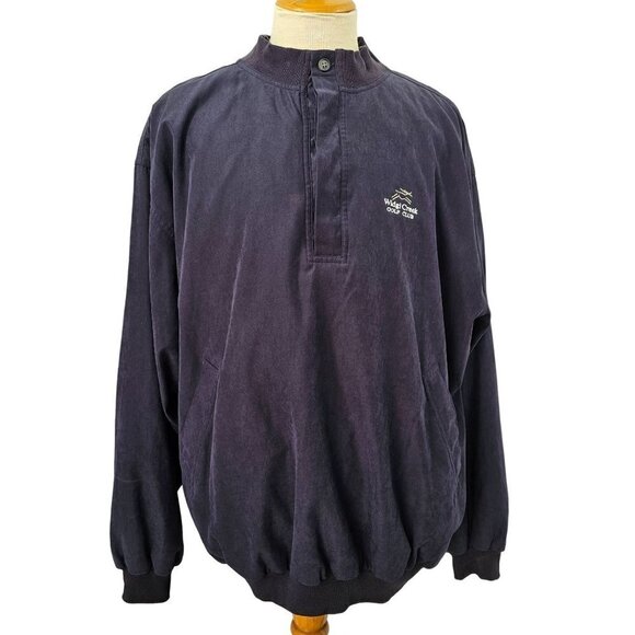 Slazenger Widgi Creek Golf Course 1/4 Button Windbreaker Jacket Mens XL Blue - Picture 1 of 12